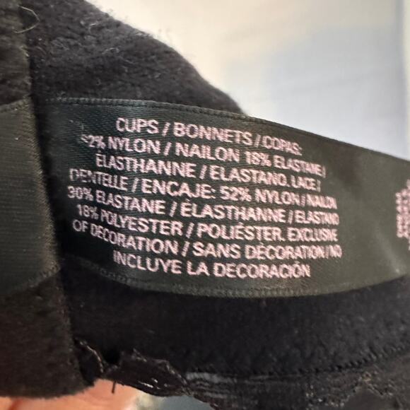 Victoria's Secret Dream Angels Black Lace Underwire Strapless Bra Size 36D - Picture 8 of 9